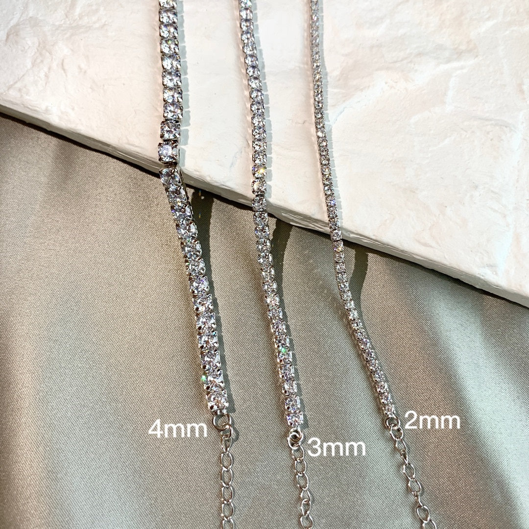 5A 2mm Tennes Necklace - سلسال